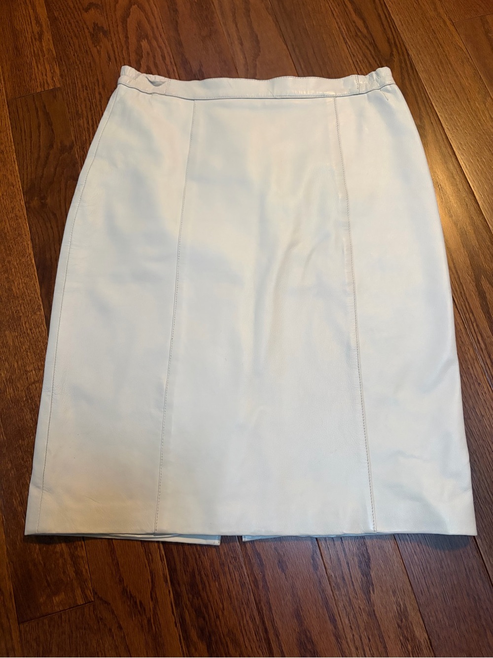 Vintage Deerskin Cream Genuine Leather Pencil Skirt - Sz 8